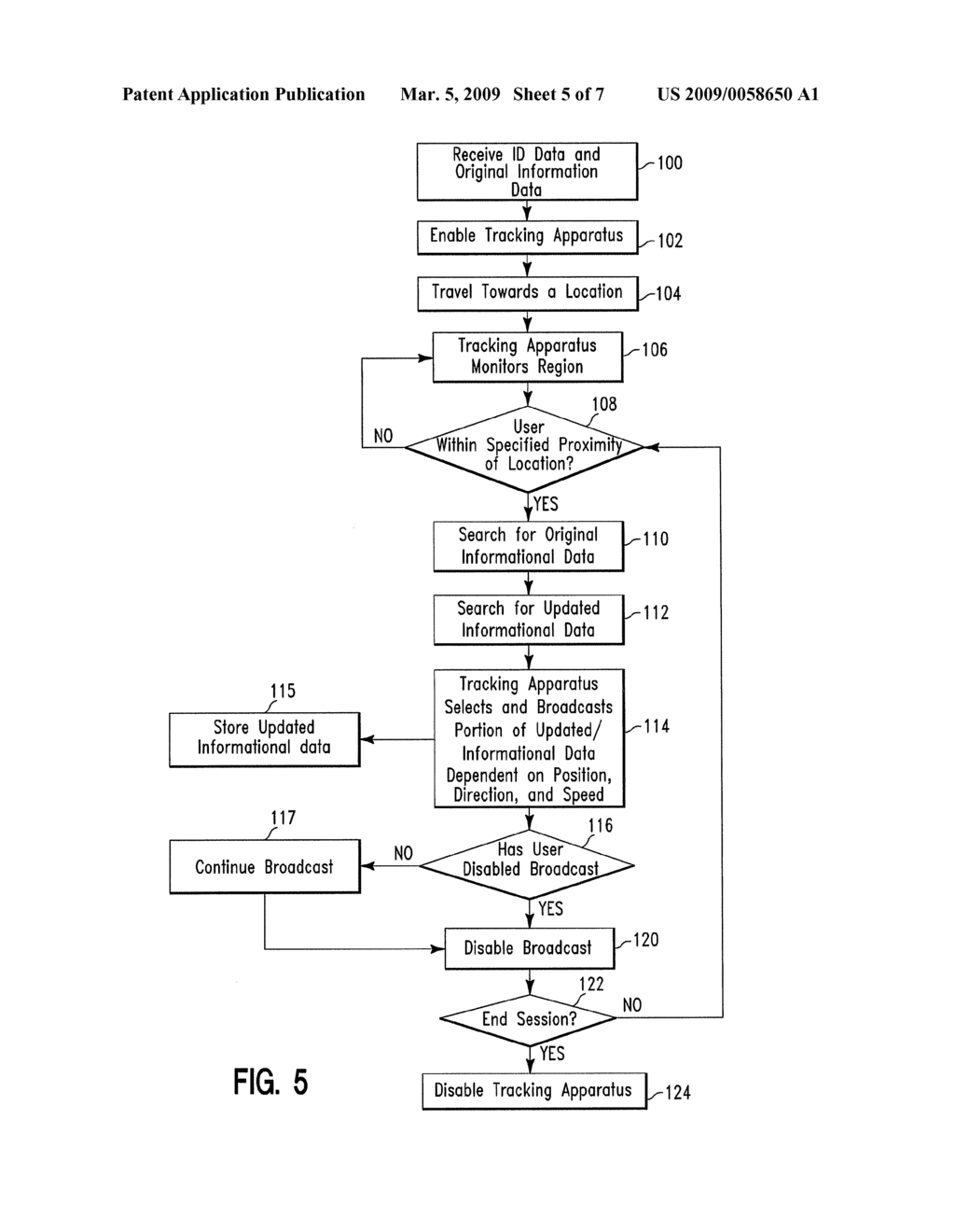 METHOD AND SYSTEM FOR RETRIEVING AND BROADCASTING UPDATED INFORMATIONAL DATA BASED ON LOCATION - diagram, schematic, and image 06