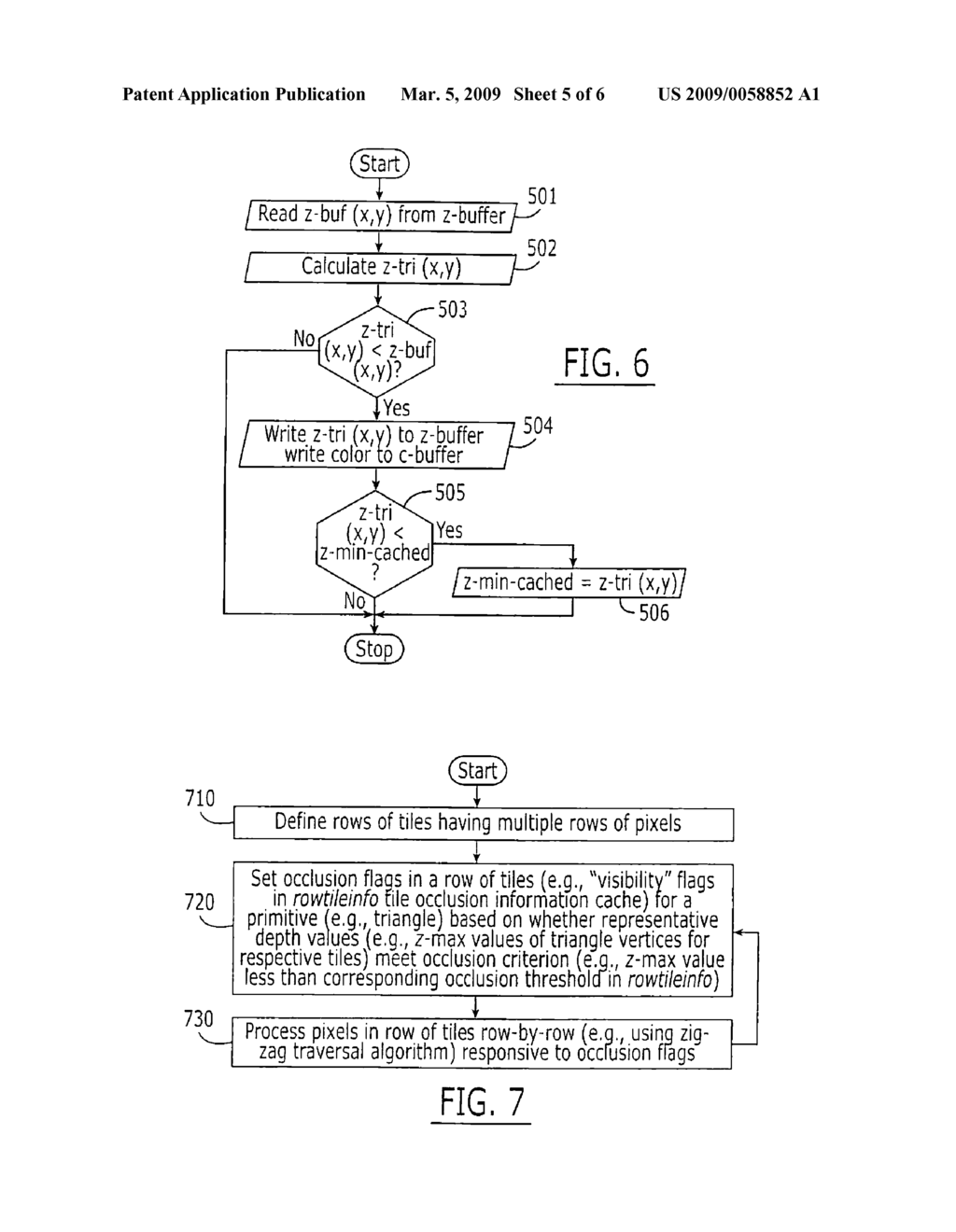 GRAPHICS PROCESSING APPARATUS, METHODS AND COMPUTER PROGRAM PRODUCTS UTILIZING MINIMUM-DEPTH OCCLUSION CULLING AND ZIG-ZAG TRAVERSAL - diagram, schematic, and image 06