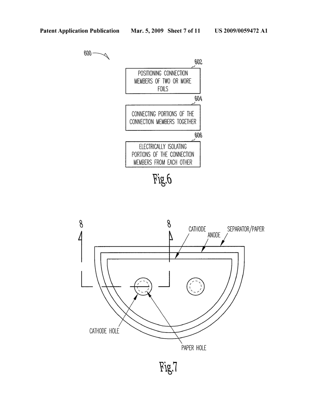 METHOD FOR INTERCONNECTING ANODES AND CATHODES IN A FLAT CAPACITOR - diagram, schematic, and image 08