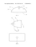 Portable surface skimming illumination device for locating small items on a planar surface diagram and image