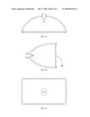 Portable surface skimming illumination device for locating small items on a planar surface diagram and image