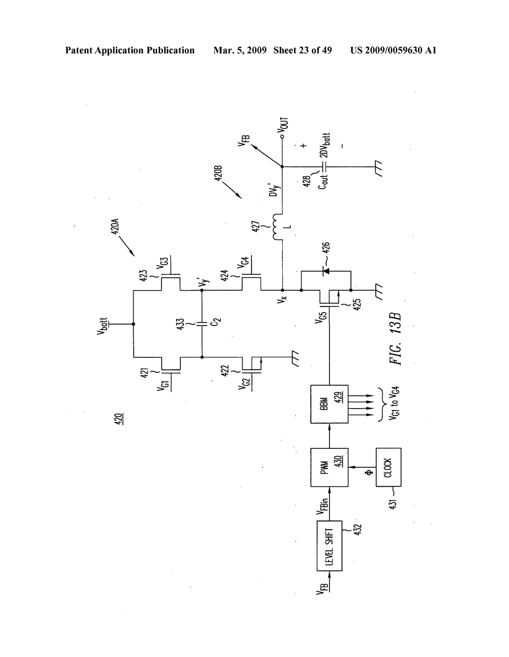 High-efficiency DC/DC voltage converter including capacitive switching pre-converter and down inductive switching post-regulator - diagram, schematic, and image 24