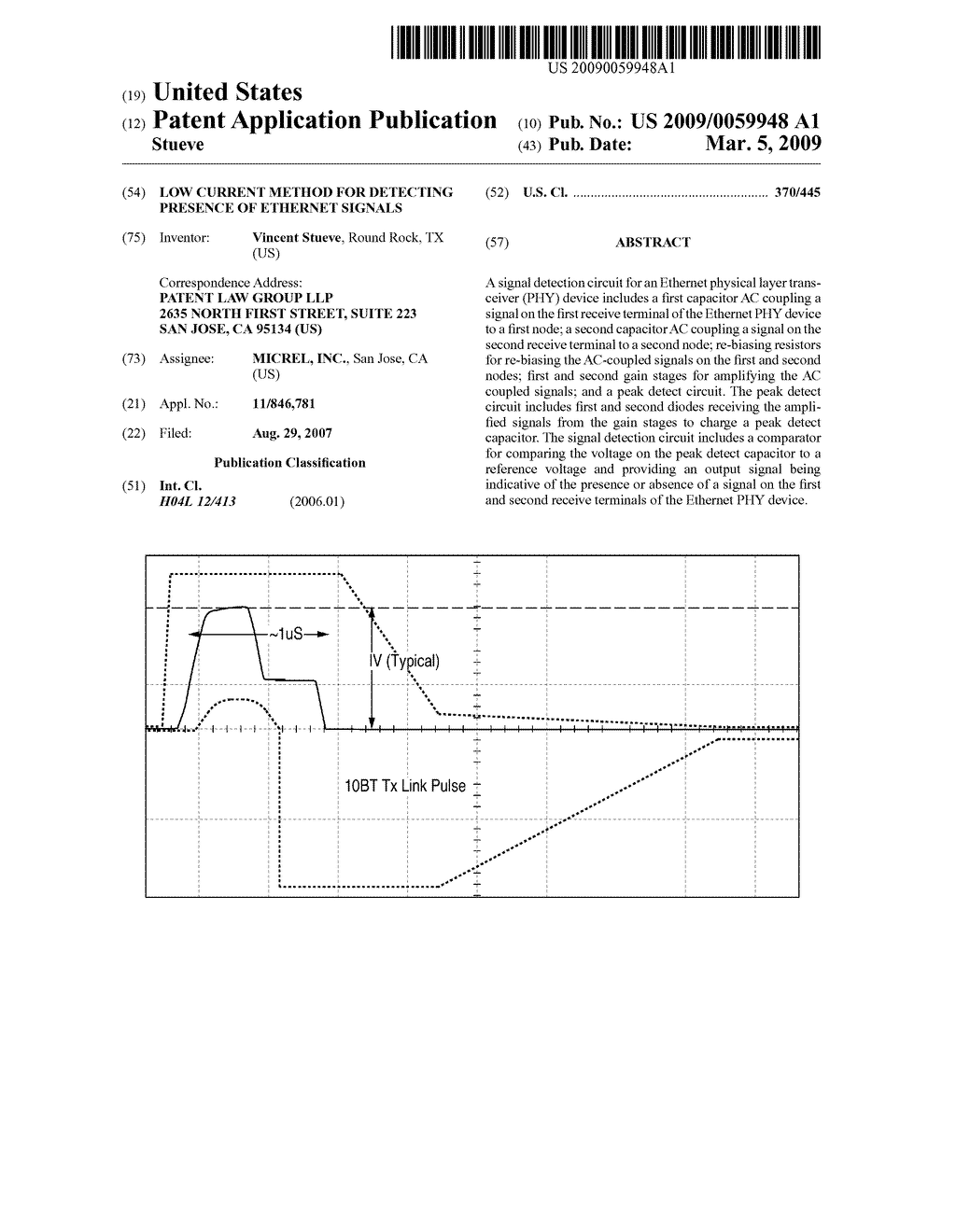 Low Current Method For Detecting Presence of Ethernet Signals - diagram, schematic, and image 01