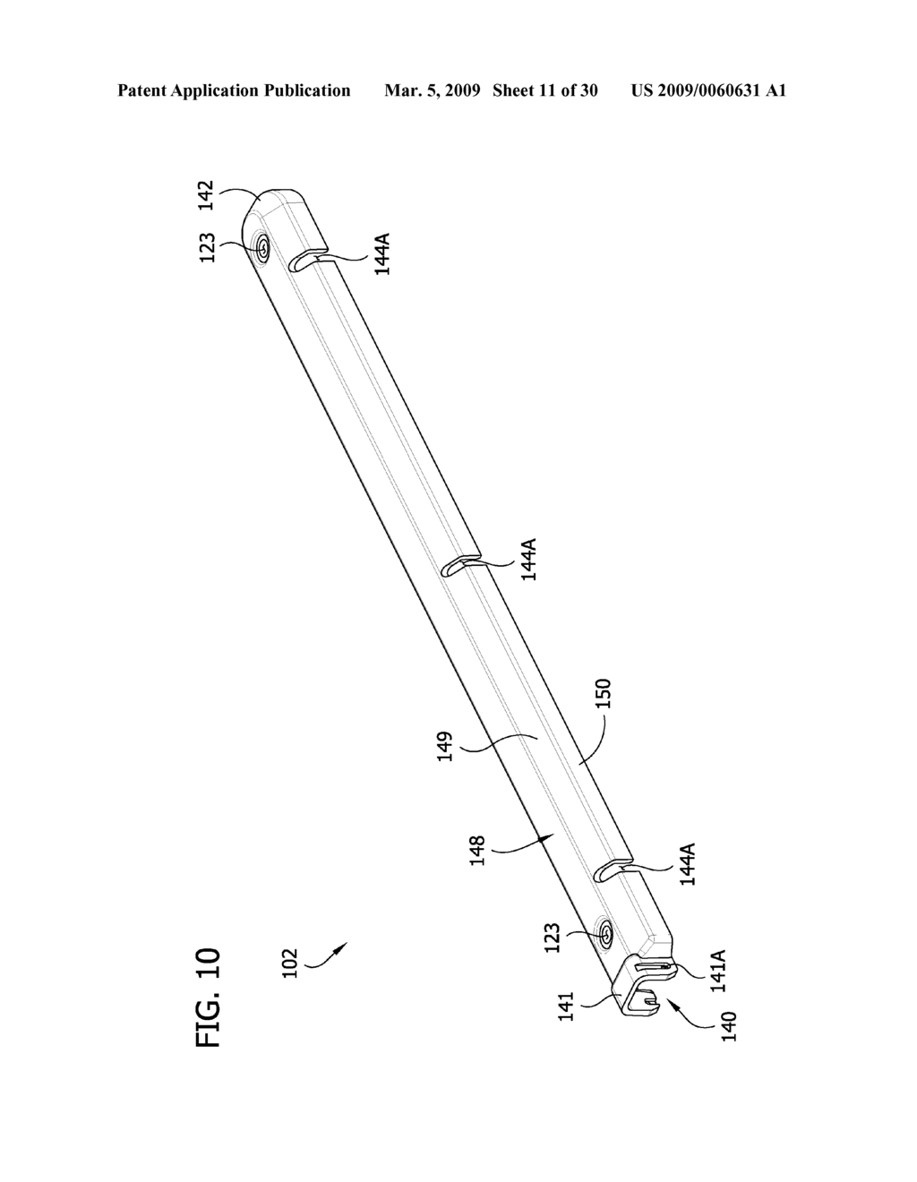 RING BINDER MECHANISM WITH POLYMERIC HOUSING AND TRAVEL BAR - diagram, schematic, and image 12