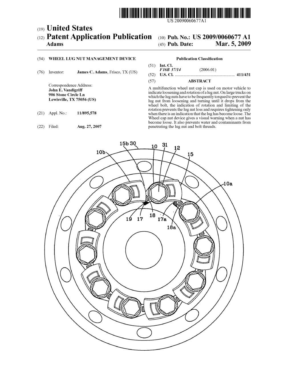 Wheel lug nut management device - diagram, schematic, and image 01