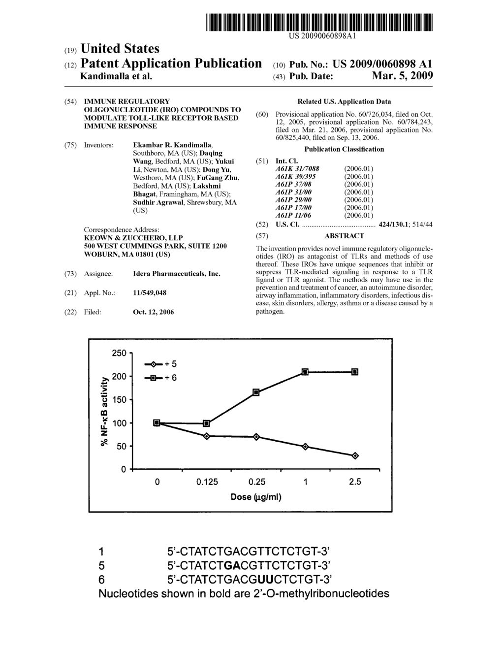 Immune regulatory oligonucleotide (IRO) compounds to modulate toll-like receptor based immune response - diagram, schematic, and image 01