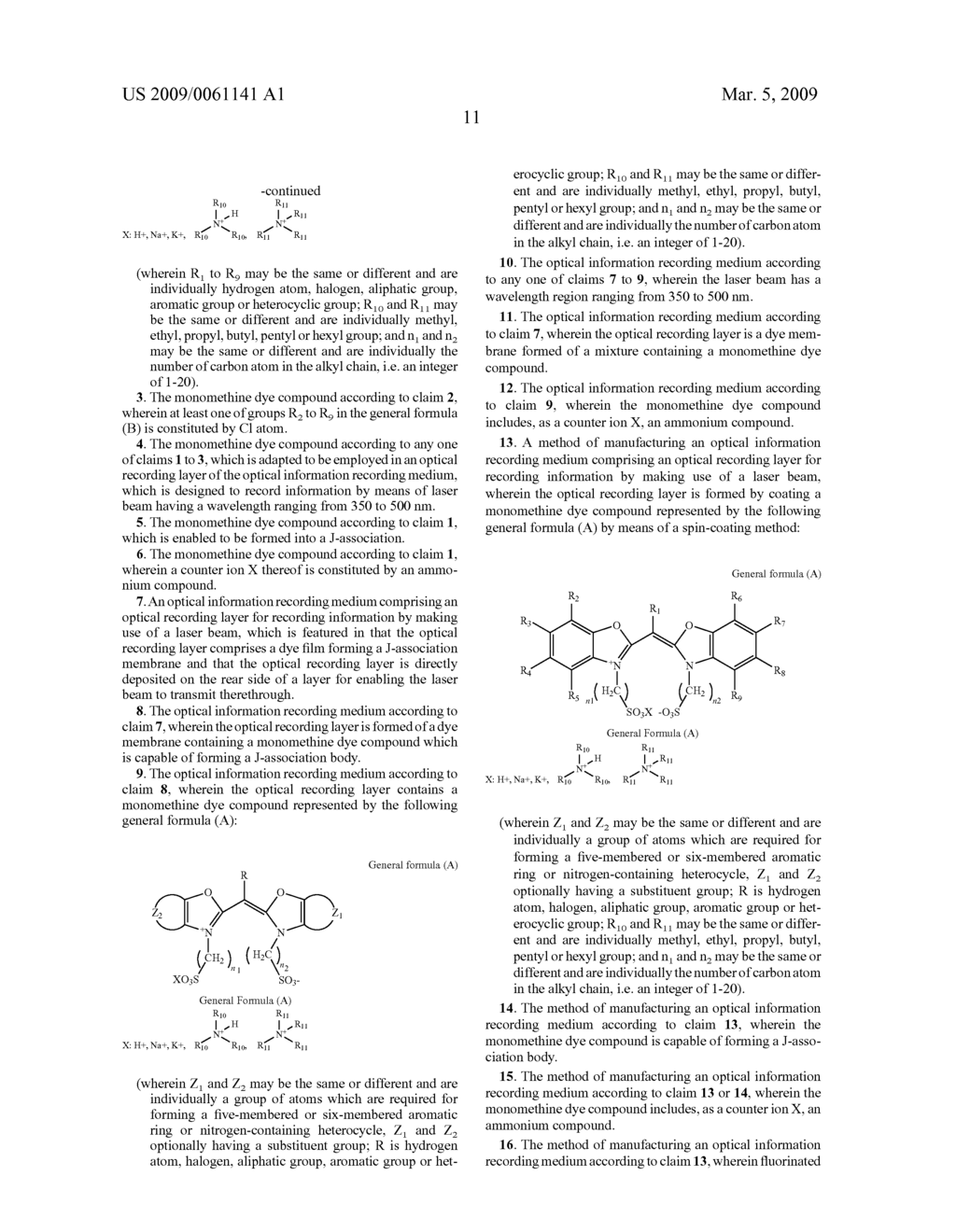 Monomethine dye compound, optical information recording medium utilizing the compound and process for producing the same - diagram, schematic, and image 21