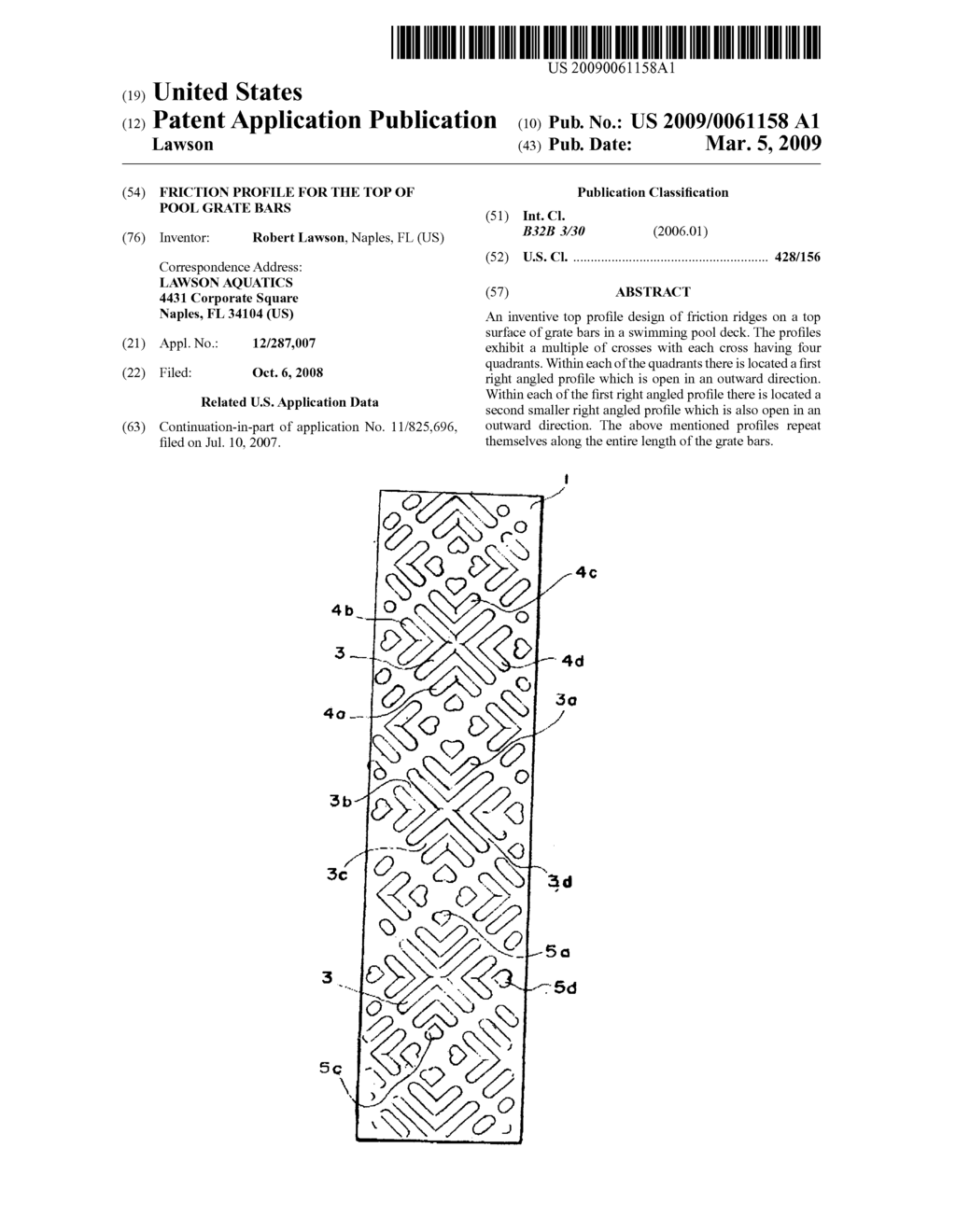 Friction profile for the top of pool grate bars - diagram, schematic, and image 01