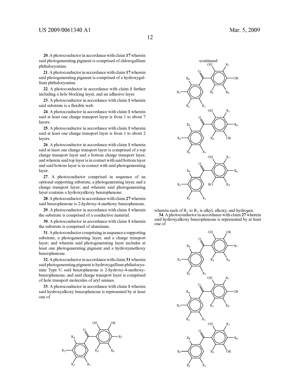 HYDROXY BENZOPHENONE CONTAINING PHOTOCONDUCTORS - diagram, schematic, and image 13