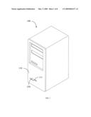 COMPUTER HOUSING CAPABLE OF RETRACTING HEADPHONE CABLE diagram and image