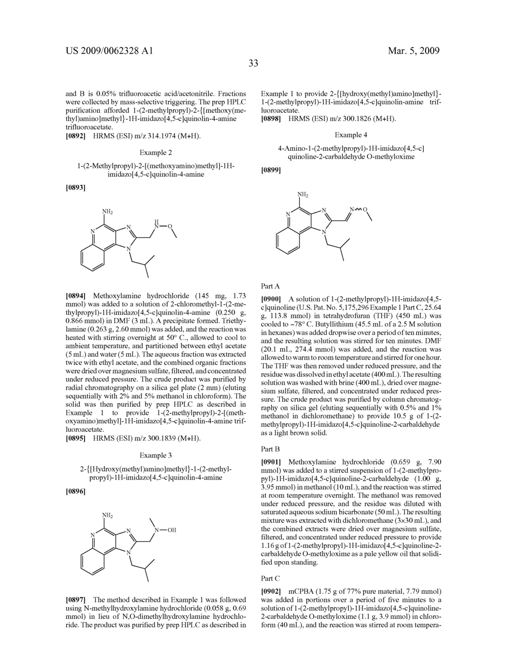Oxime and Hydroxylamine Substituted Imidazo[4,5-c] Ring Compounds and Methods - diagram, schematic, and image 34