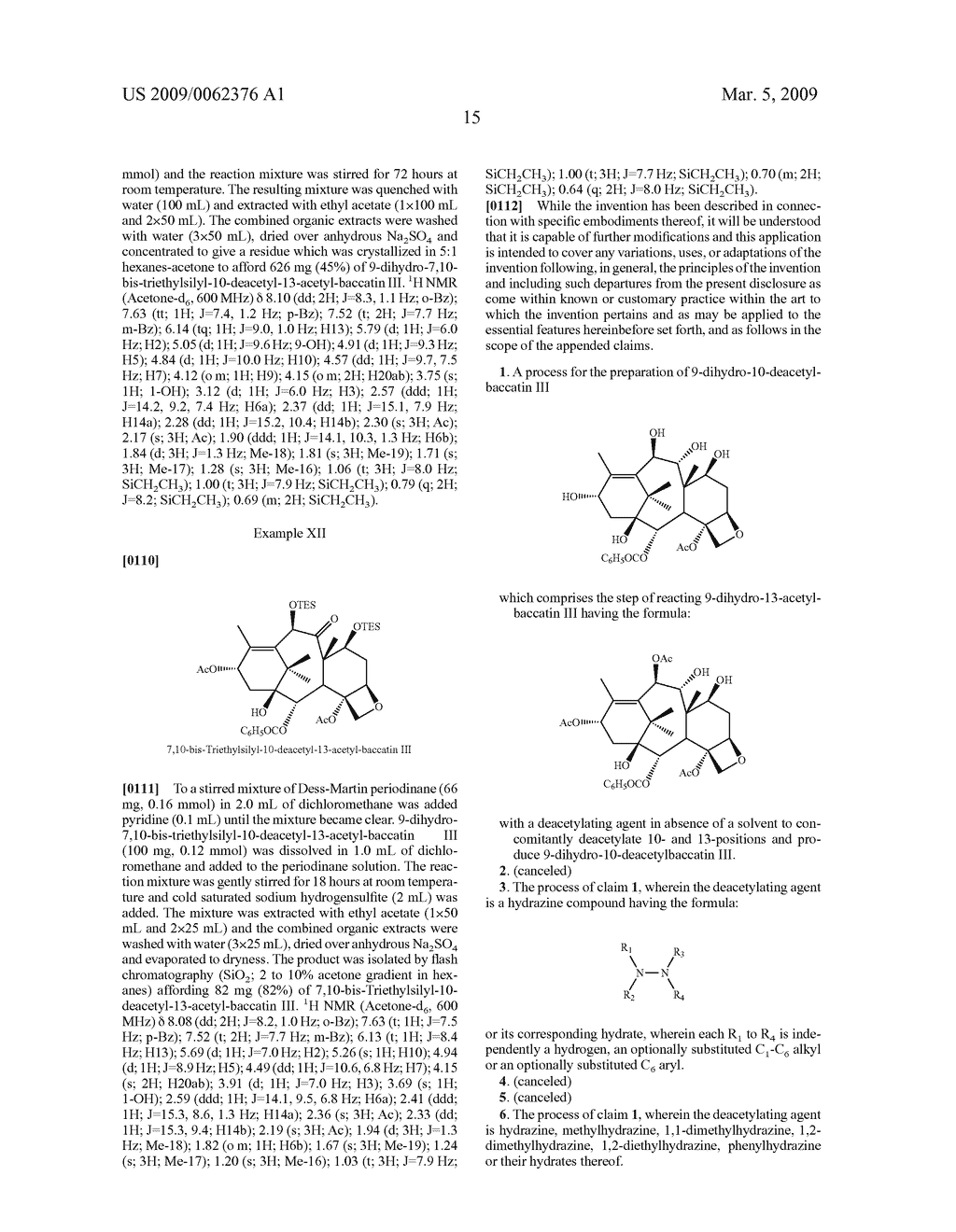 Preparation of Taxanes From 9-Dihydro-13-Acetylbaccatin III - diagram, schematic, and image 16