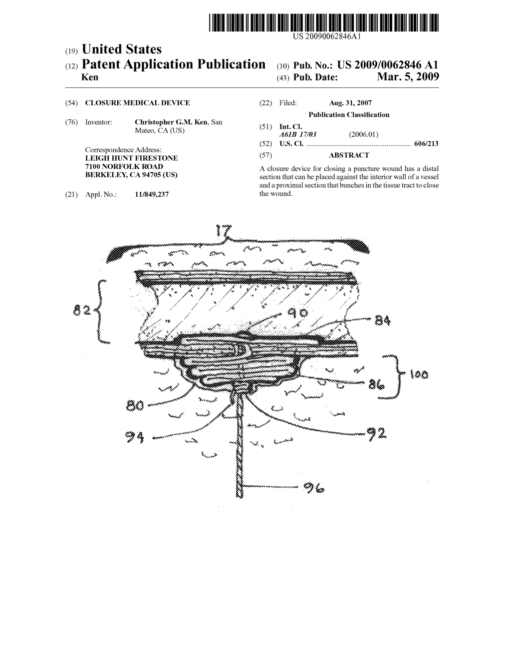 CLOSURE MEDICAL DEVICE - diagram, schematic, and image 01