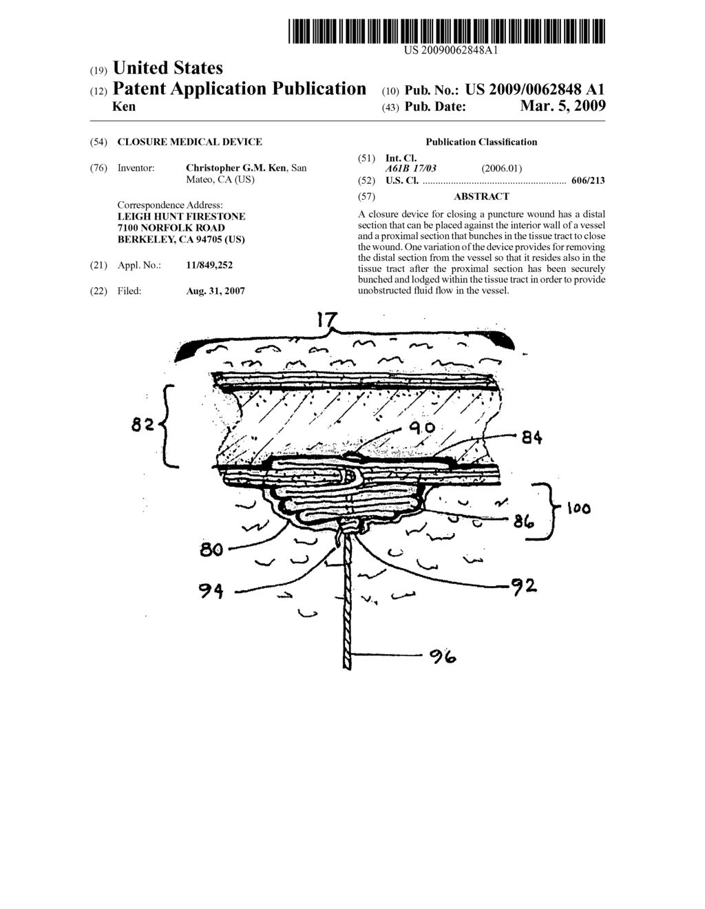 CLOSURE MEDICAL DEVICE - diagram, schematic, and image 01