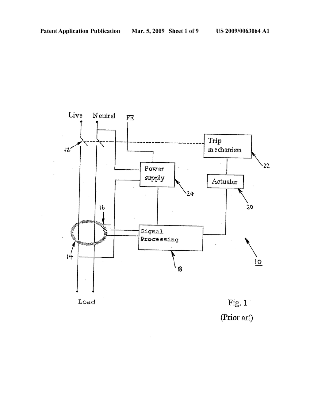 RESIDUAL CURRENT DEVICE HAVING VOLTAGE DEPENDENT AND VOLTAGE INDEPENDENT MODES OF OPERATION - diagram, schematic, and image 02