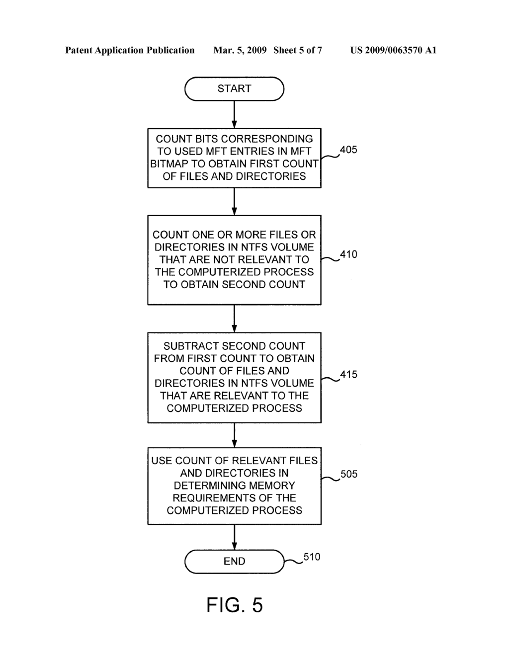 METHOD AND SYSTEM FOR COUNTING FILES AND DIRECTORIES IN A NEW-TECHNOLOGY-FILE-SYSTEM (NTFS) VOLUME THAT ARE RELEVANT TO A COMPUTERIZED PROCESS - diagram, schematic, and image 06