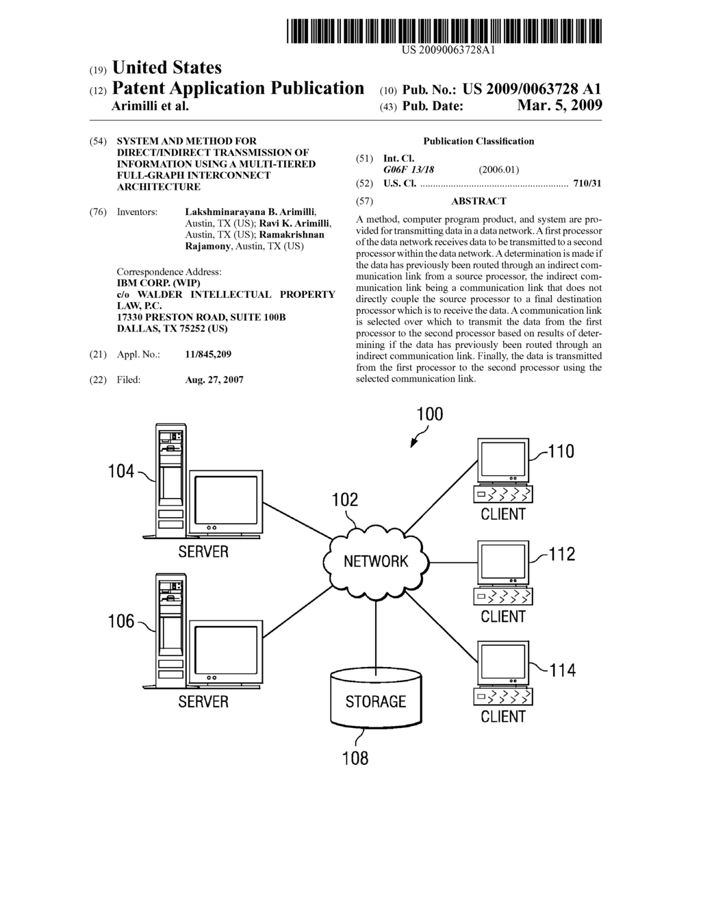 System and Method for Direct/Indirect Transmission of Information Using a Multi-Tiered Full-Graph Interconnect Architecture - diagram, schematic, and image 01