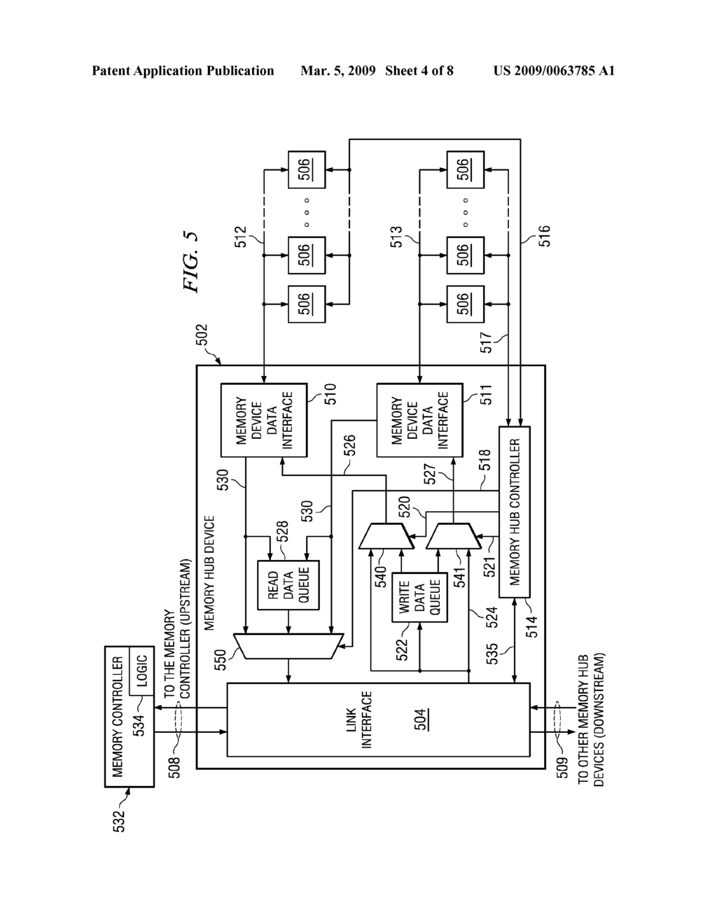 Buffered Memory Module Supporting Double the Memory Device Data Width in the Same Physical Space as a Conventional Memory Module - diagram, schematic, and image 05