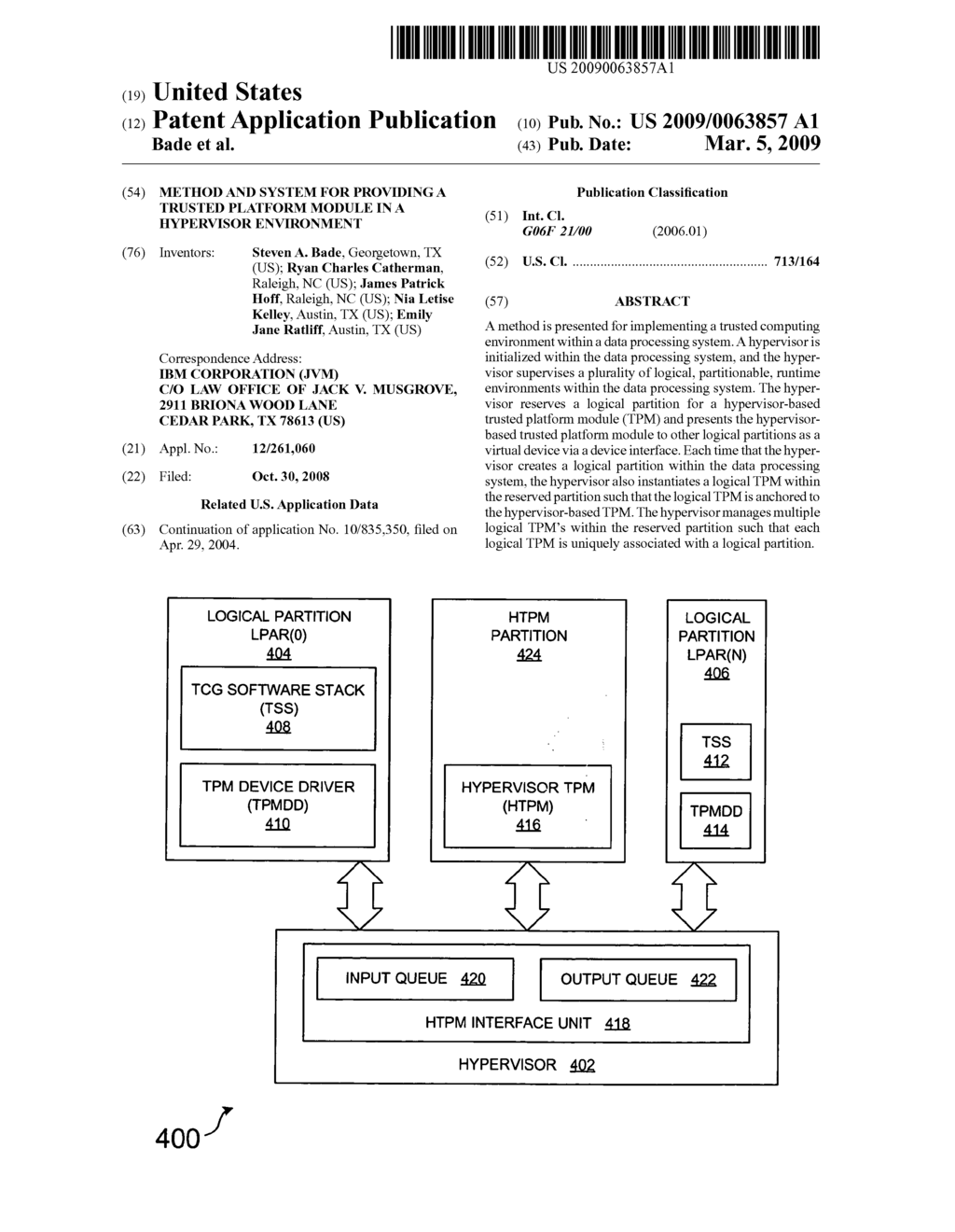 METHOD AND SYSTEM FOR PROVIDING A TRUSTED PLATFORM MODULE IN A HYPERVISOR ENVIRONMENT - diagram, schematic, and image 01