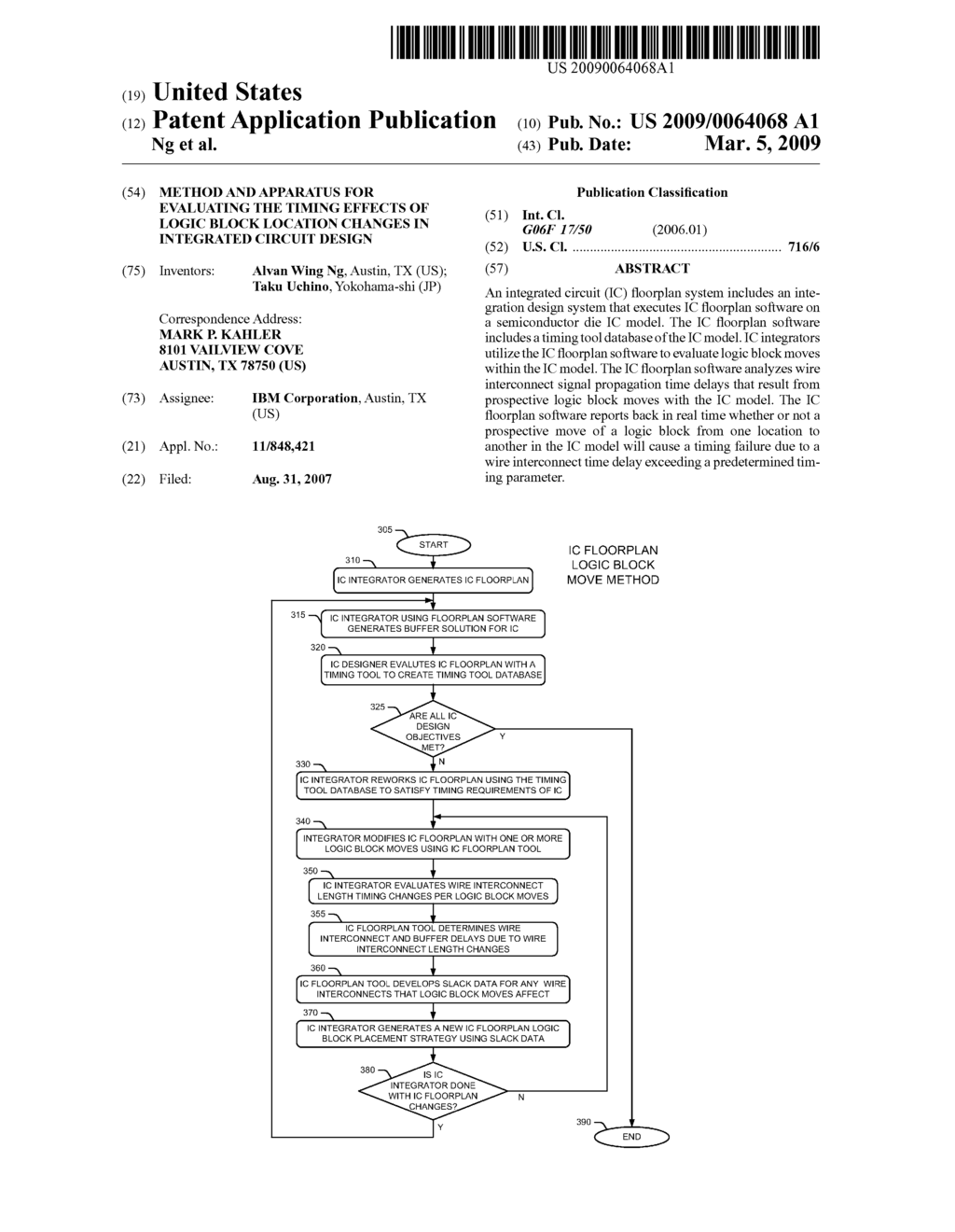 Method and Apparatus for Evaluating the Timing Effects of Logic Block Location Changes in Integrated Circuit Design - diagram, schematic, and image 01