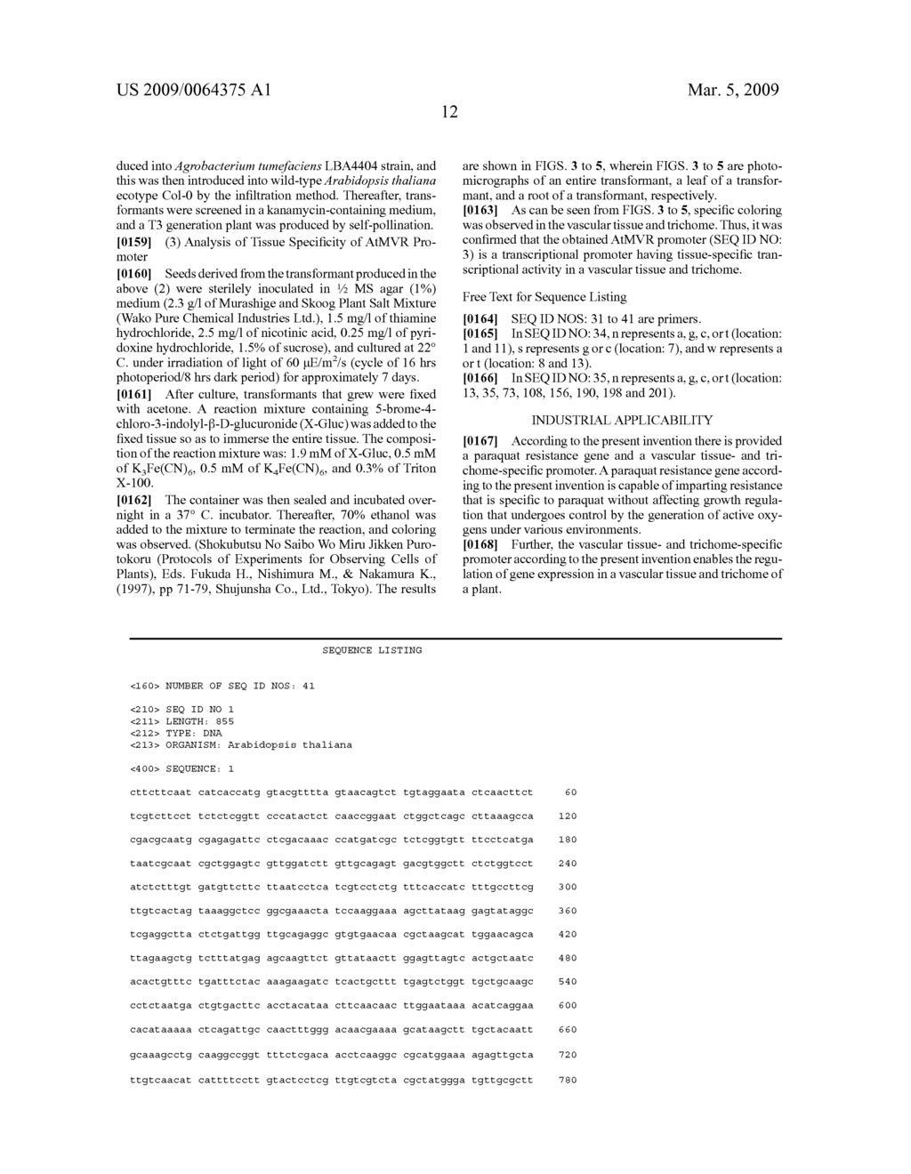 Paraquat Resistance Gene and a Vascular Tissue- and Trichome-specific Promoter - diagram, schematic, and image 18