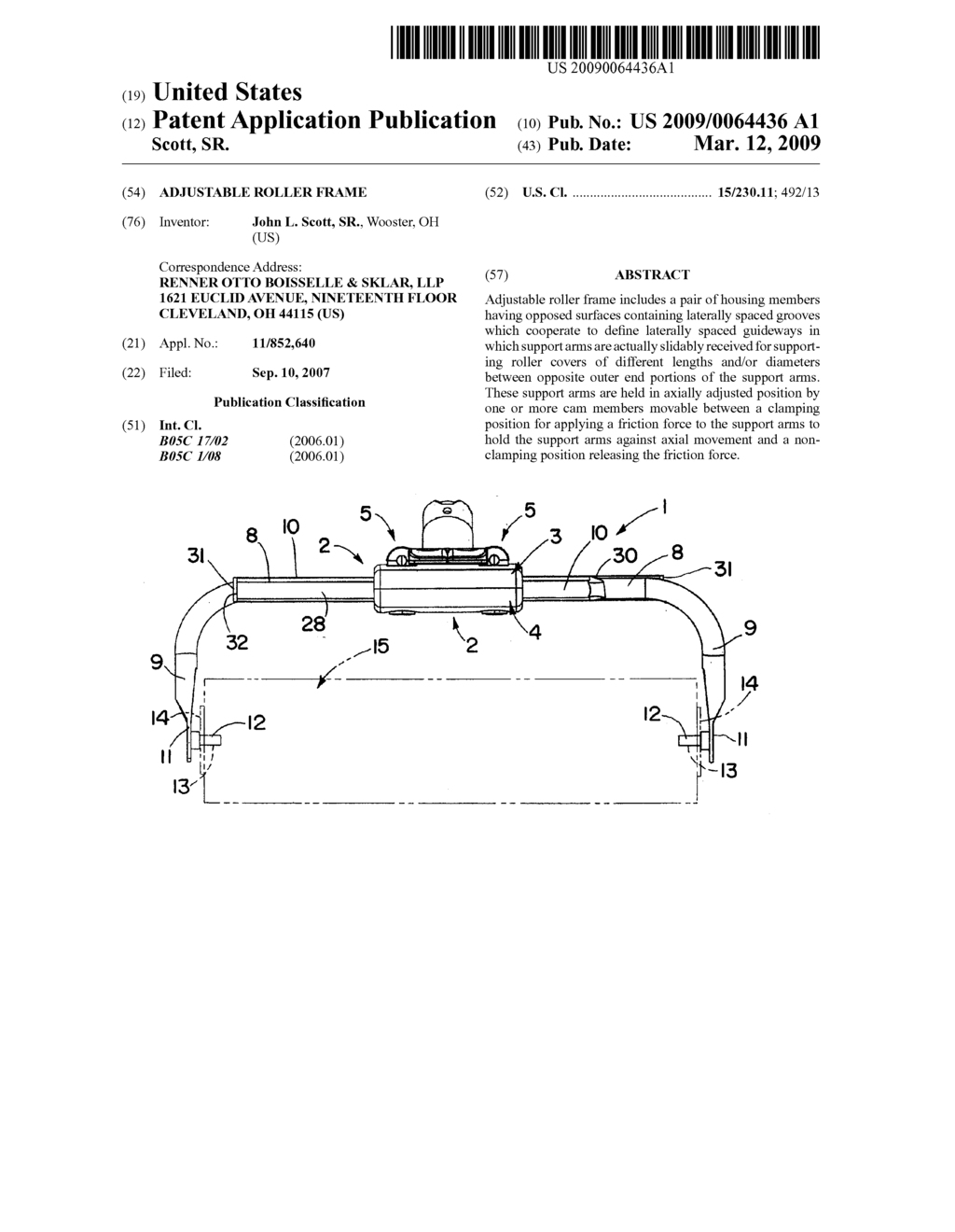 ADJUSTABLE ROLLER FRAME - diagram, schematic, and image 01