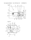 Actuating mechanism for a pivotably mounted actuating arm diagram and image