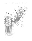 Actuating mechanism for a pivotably mounted actuating arm diagram and image