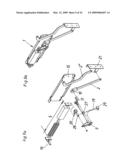 Actuating mechanism for a pivotably mounted actuating arm diagram and image