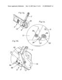 Actuating mechanism for a pivotably mounted actuating arm diagram and image