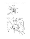 Actuating mechanism for a pivotably mounted actuating arm diagram and image