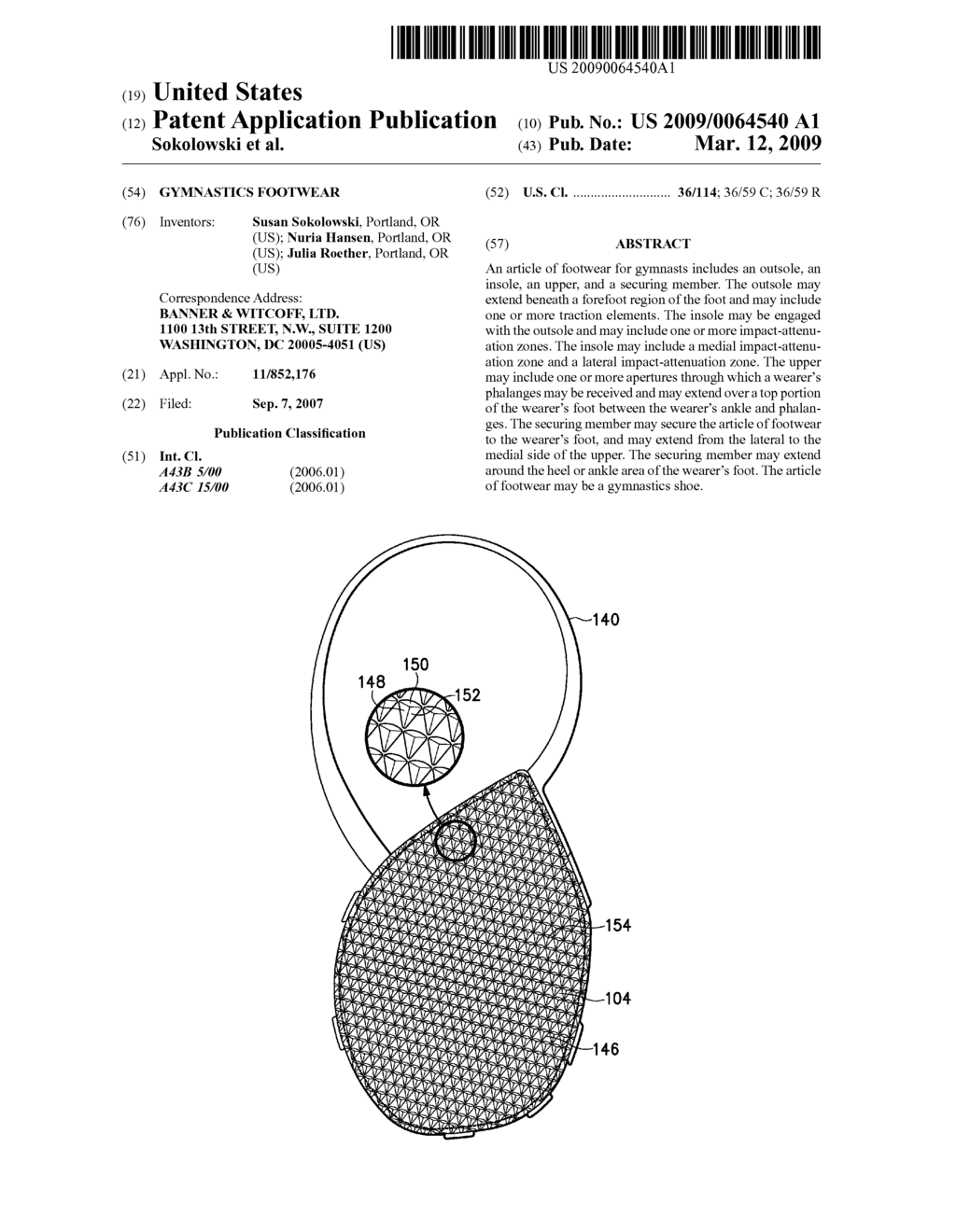 GYMNASTICS FOOTWEAR - diagram, schematic, and image 01