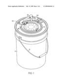 Aerated bucket for live bait diagram and image