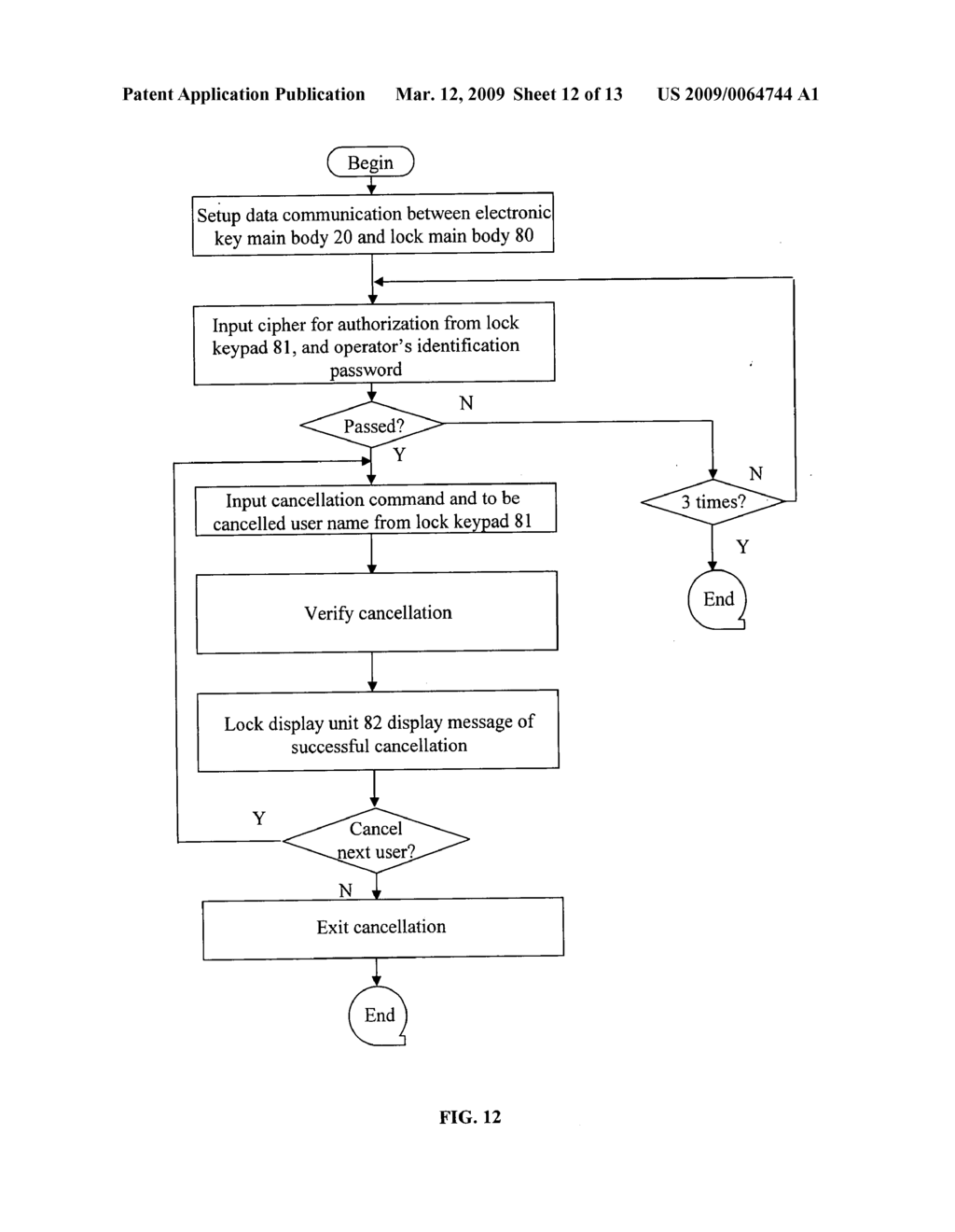 Instant clearing electronic lock system after key-following cipher use and realizing method therefor - diagram, schematic, and image 13