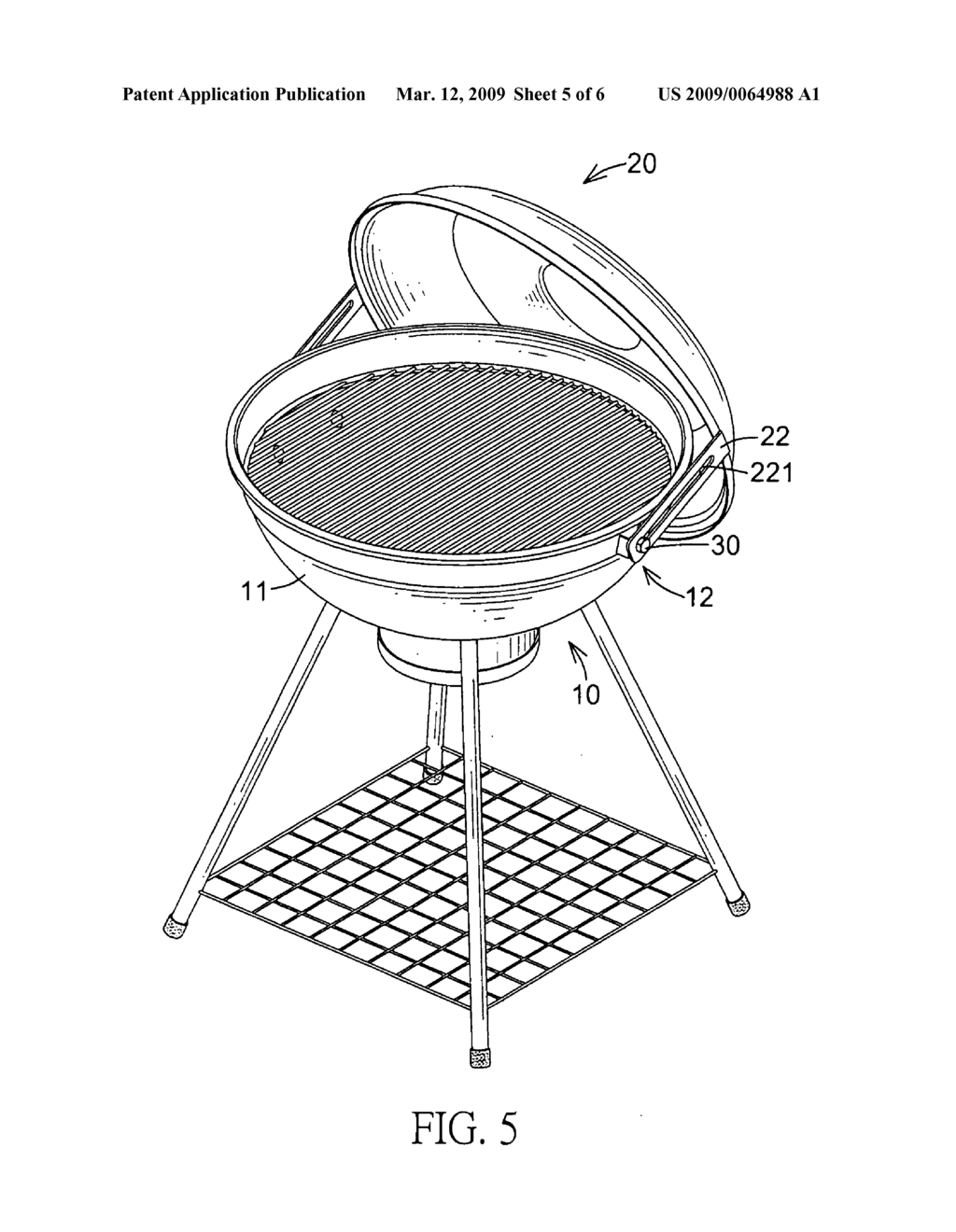 Barbecue grill - diagram, schematic, and image 06