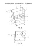 Hinged-lid container with sliding device diagram and image