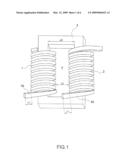 DEVICE AND METHOD FOR WINDING A COIL OF RIGID WIRE AROUND A RING CORE diagram and image