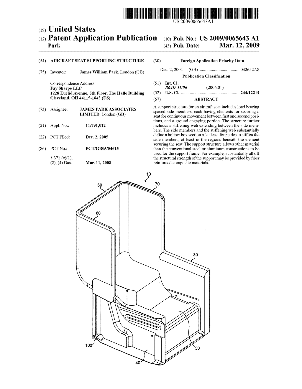 Aircraft Seat Supporting Structure - diagram, schematic, and image 01