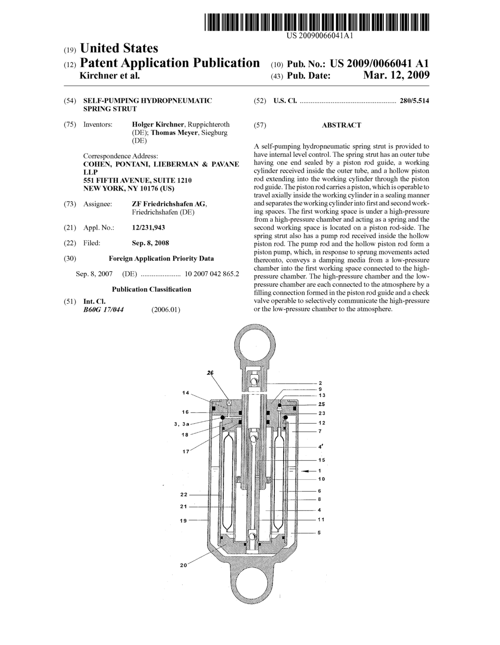 Self-pumping hydropneumatic spring strut - diagram, schematic, and image 01