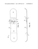 SNOWBOARD WITH RETRACTABLE BRAKING DEVICE diagram and image