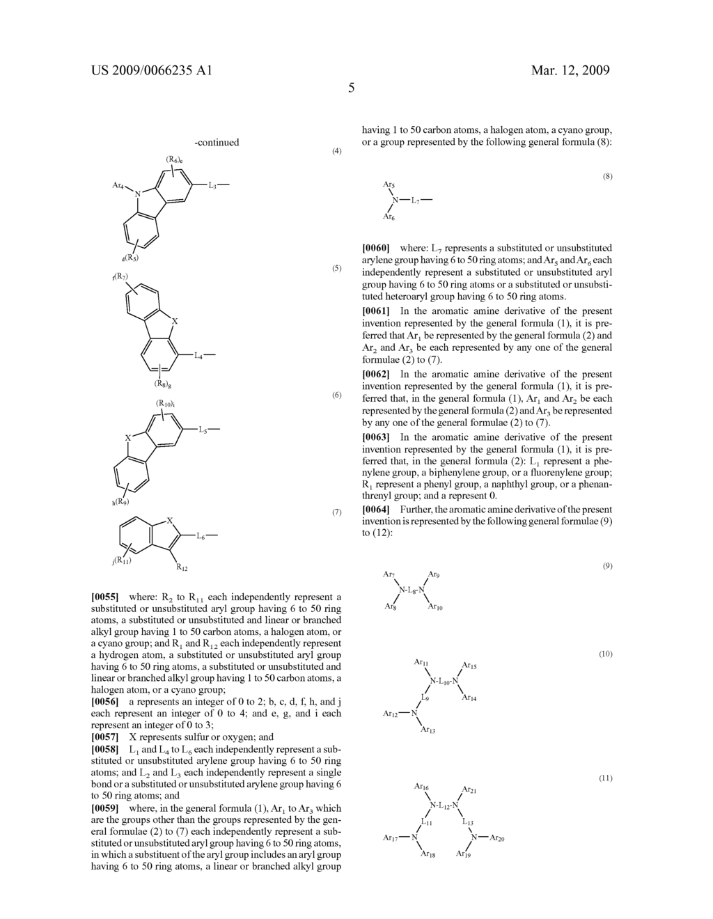 AROMATIC AMINE DERIVATIVE AND ORGANIC ELECTROLUMINESCENCE DEVICE USING THE SAME - diagram, schematic, and image 06