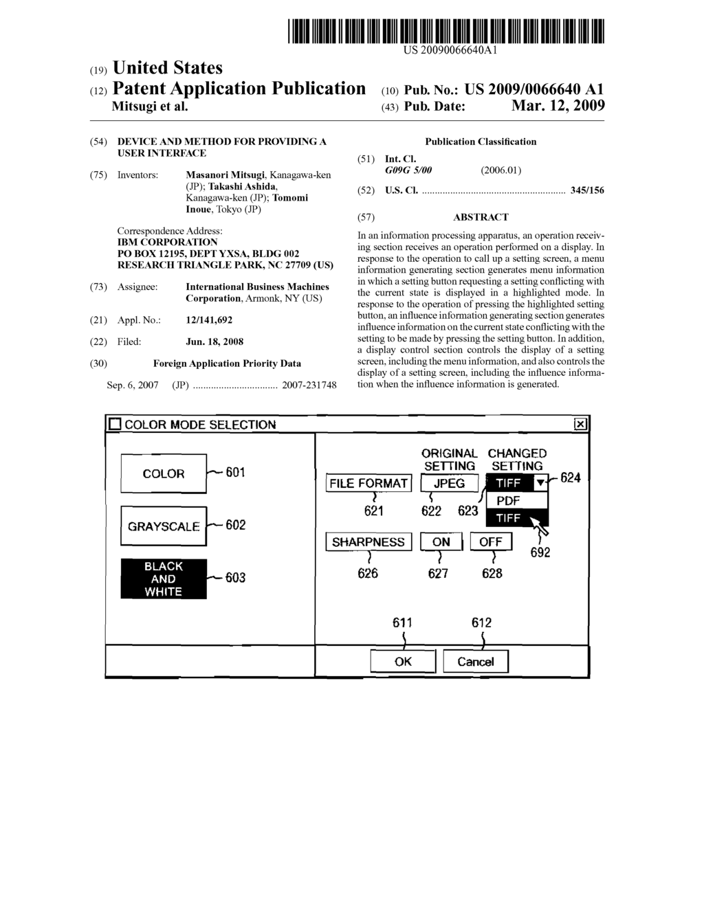 DEVICE AND METHOD FOR PROVIDING A USER INTERFACE - diagram, schematic, and image 01