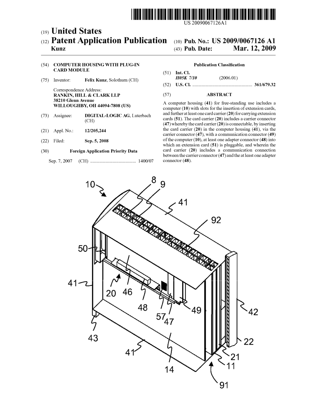 COMPUTER HOUSING WITH PLUG-IN CARD MODULE - diagram, schematic, and image 01