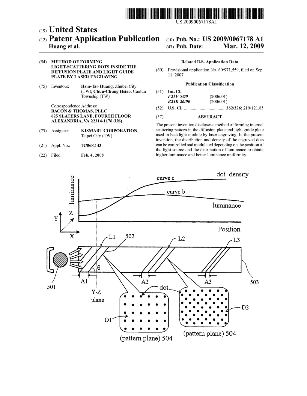 Method of forming light-scattering dots inside the diffusion plate and light guide plate by laser engraving - diagram, schematic, and image 01