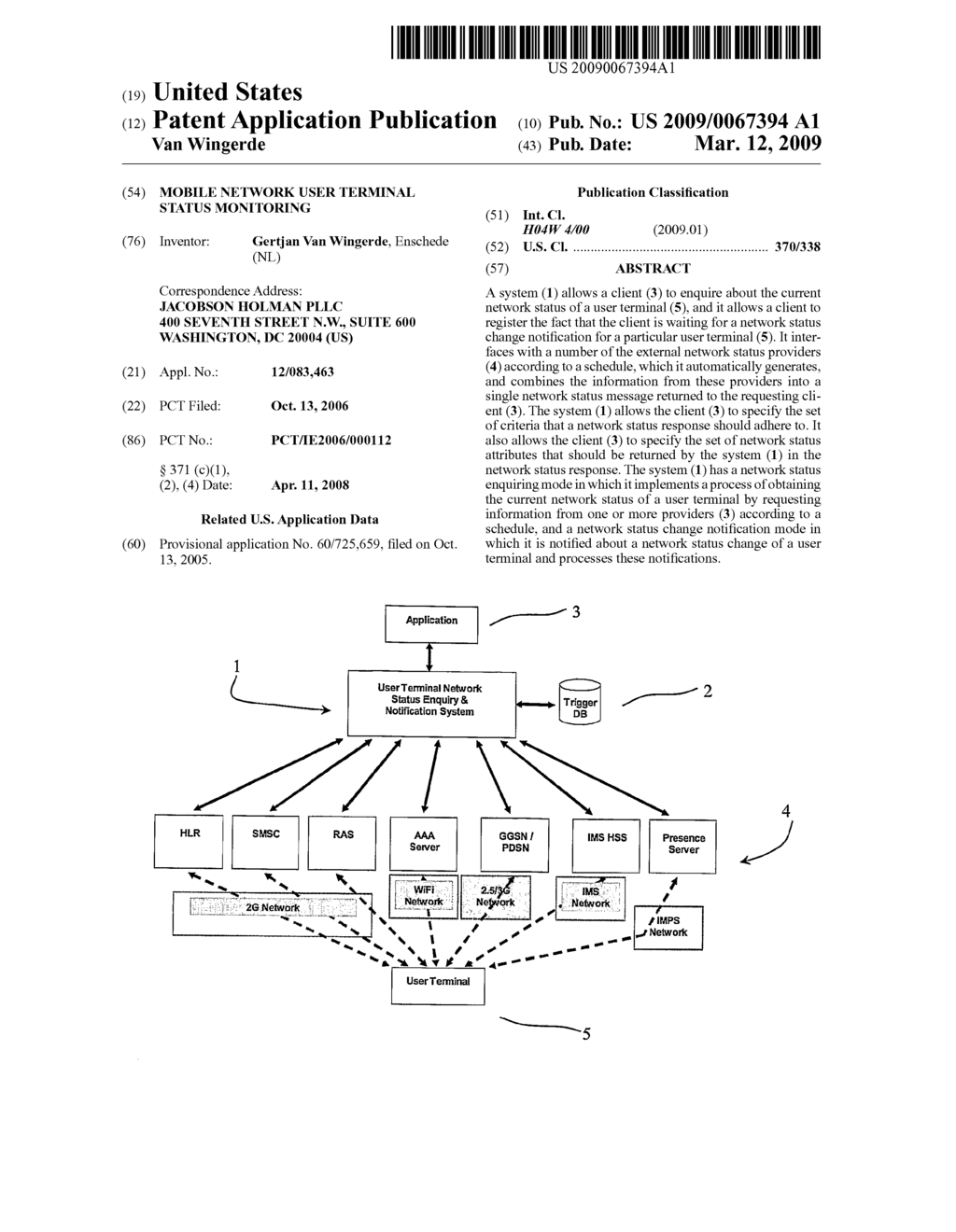 Mobile Network user Terminal Status Monitoring - diagram, schematic, and image 01