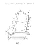 Thermally balanced near wall cooling for a turbine blade diagram and image