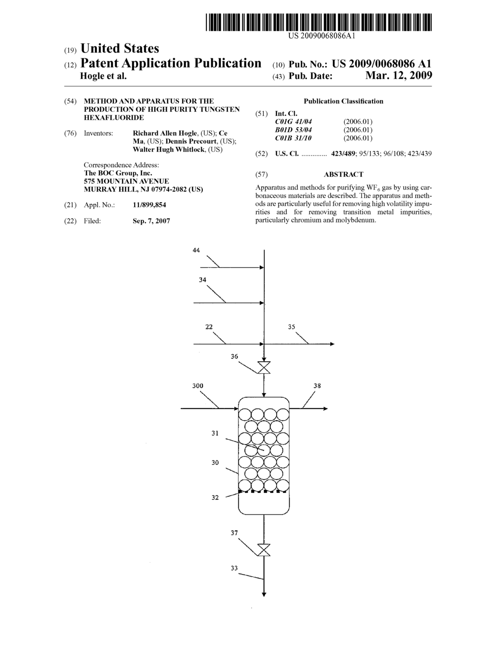 Method and apparatus for the production of high purity tungsten hexafluoride - diagram, schematic, and image 01