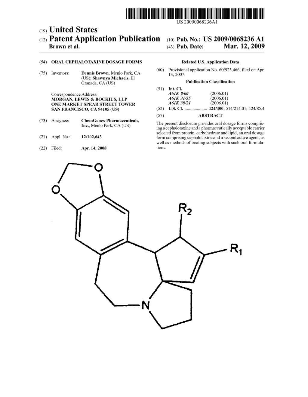 Oral Cephalotaxine Dosage Forms - diagram, schematic, and image 01