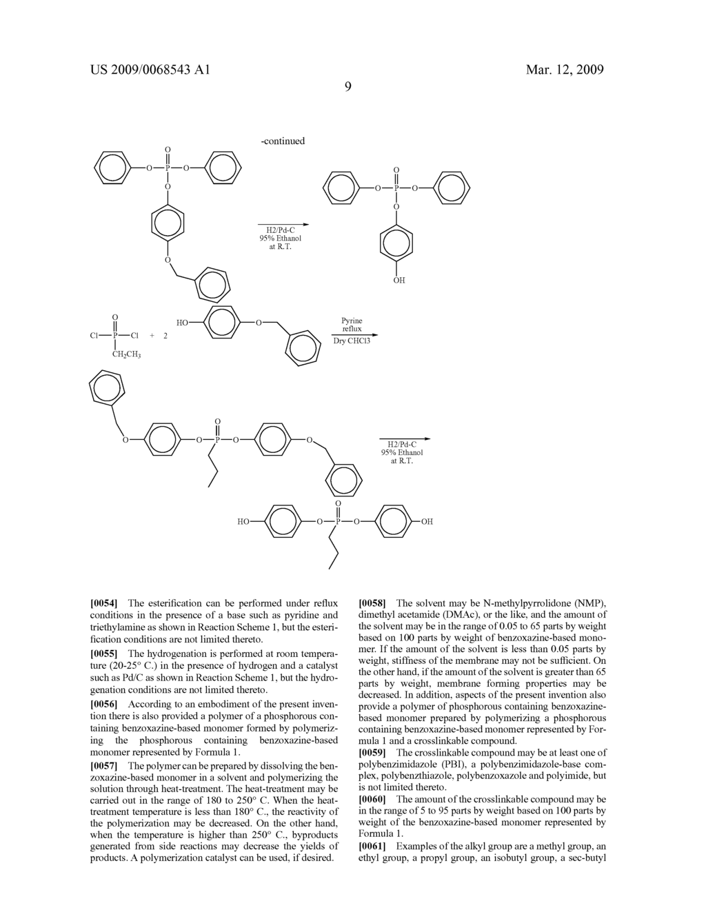 PHOSPHOROUS CONTAINING BENZOXAZINE-BASED MONOMER, POLYMER THEREROF, ELECTRODE FOR FUEL CELL INCLUDING THE SAME, ELECTROLYTE MEMBRANE FOR FUEL CELL INCLUDING THE SAME, AND FUEL CELL EMPLOYING THE SAME - diagram, schematic, and image 24