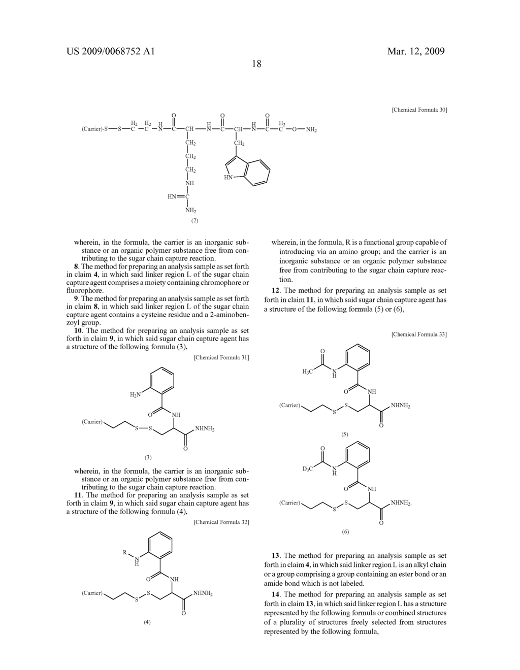 Method for Preparing Analysis Sample, Analysis Sample and Sugar Chain Capture Agent - diagram, schematic, and image 24